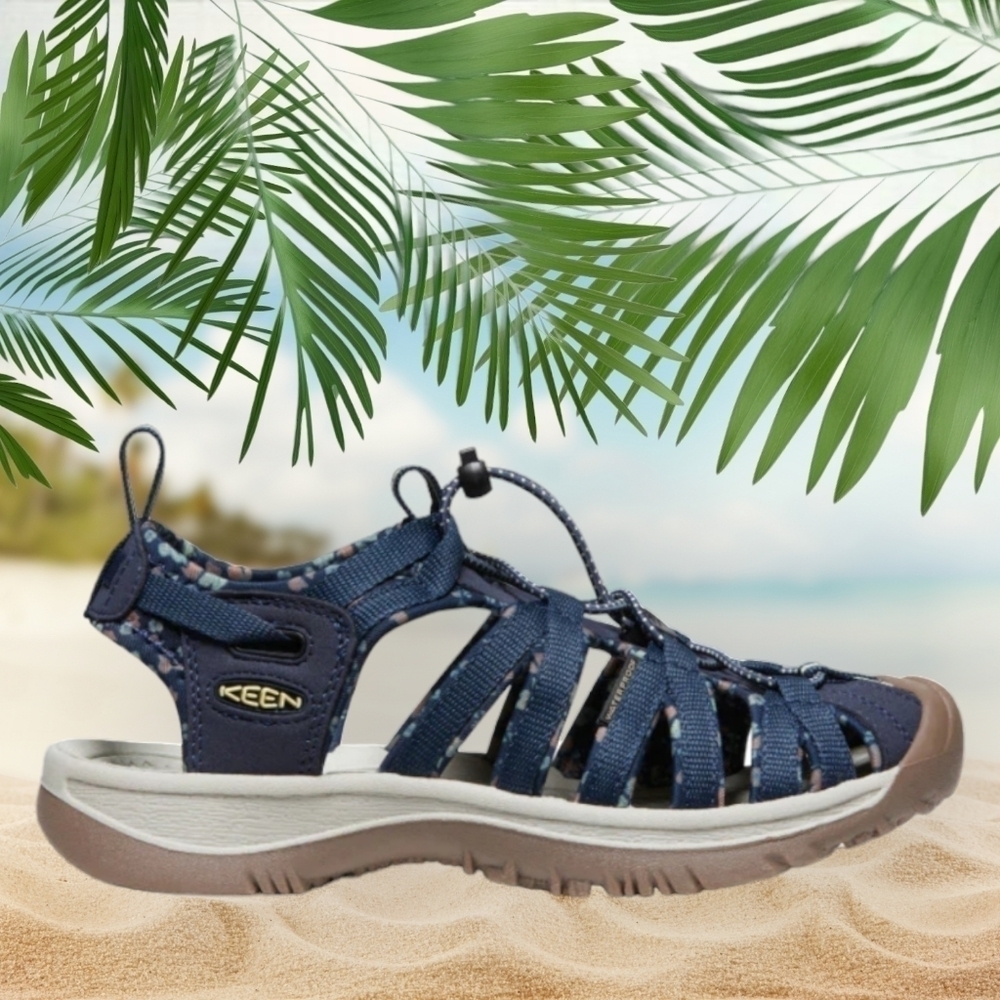 KEEN Women's Whisper Closed Toe Sport Sandals, Navy/Birch, size 7.5 New - Picture 2 of 11